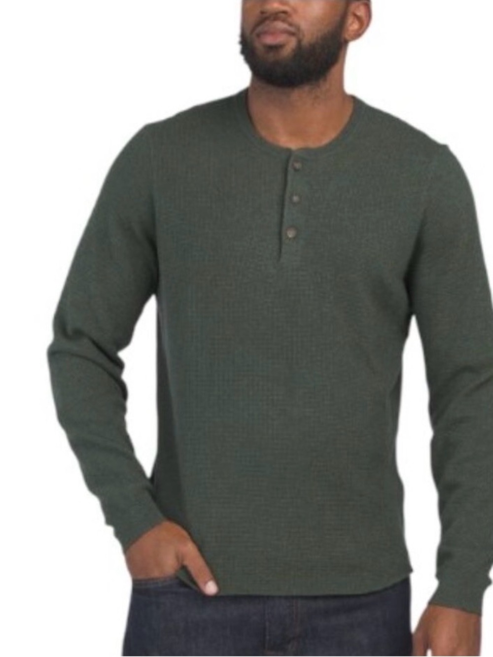 MARINE LAYER Merino Wool Blend Henley Sweater